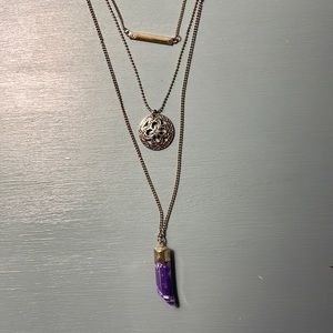 Three tiered layered necklace
